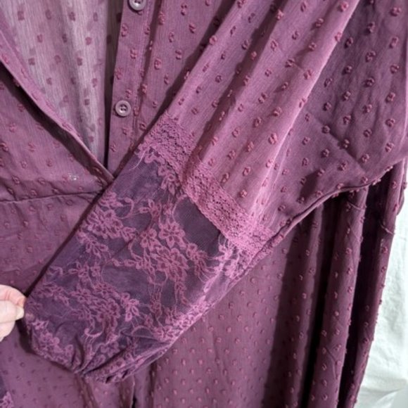 NWT Torrid Clip Dot Button Front Maxi Kimono 4X - Picture 2 of 7